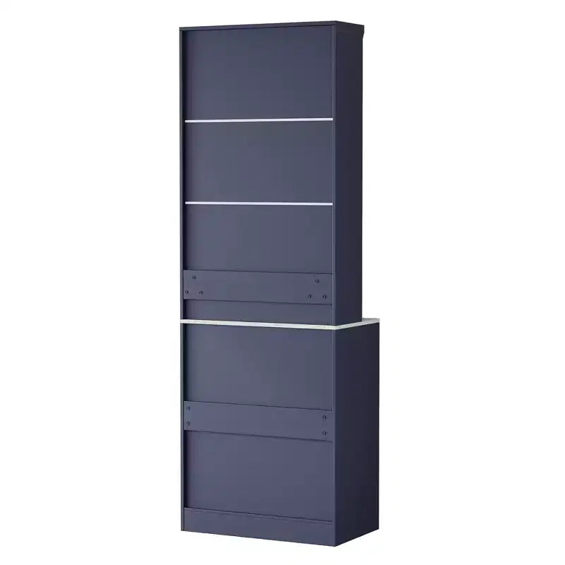 Freestanding Kitchen Pantry Storage Cabinet with Drawers and Shelves, Tall Kitchen Hutch with Faux Marble Top
