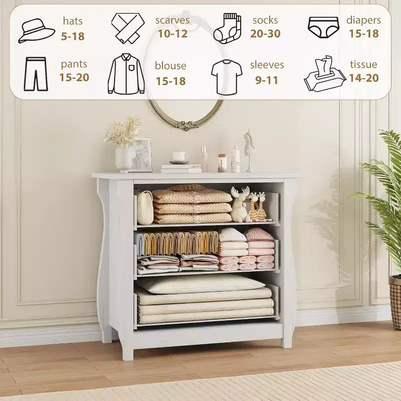 3-Drawer Dresser - Tall Boho Dresser with Curved Legs, Rattan Accents, and Freestanding Storage for Living Room, Bedroom, Entryway, or Balcony