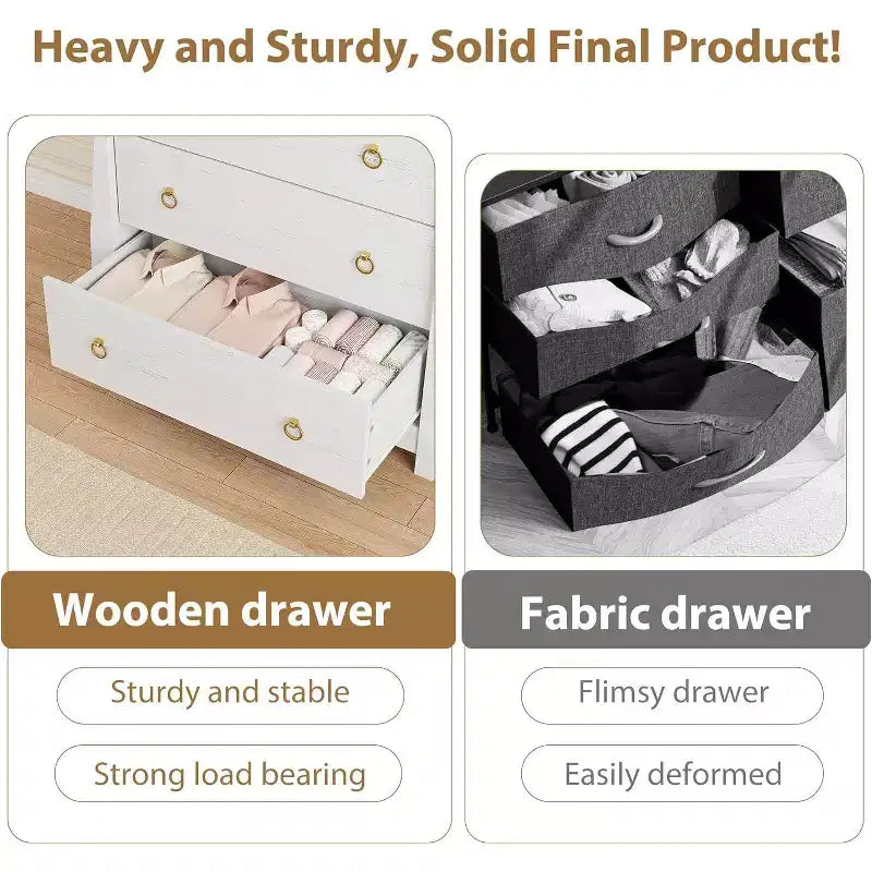 3-Drawer Dresser - Tall Boho Dresser with Curved Legs, Rattan Accents, and Freestanding Storage for Living Room, Bedroom, Entryway, or Balcony