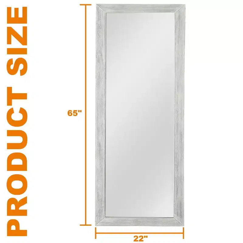 58x24 inch Solid Wood Right Angled Rectangular White Full-length Mirror (without Bracket)
