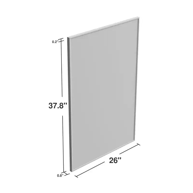 2 Pieces 38 In.H x 26 In.W Black Aluminum Alloy Fine Edged Rectangular Hanging Mirror Frame Wall Mirror