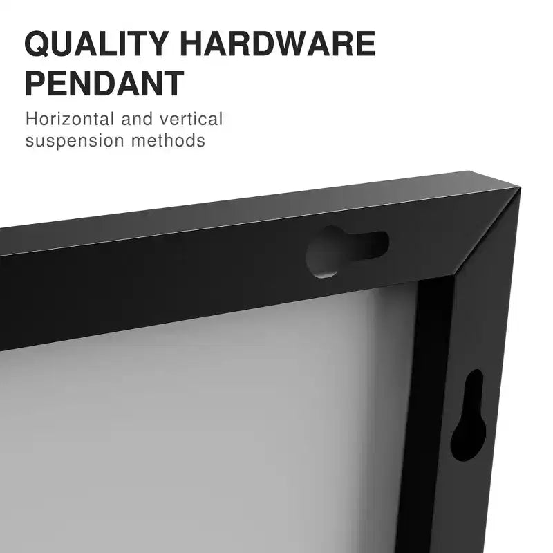2 Pieces 38 In.H x 26 In.W Black Aluminum Alloy Fine Edged Rectangular Hanging Mirror Frame Wall Mirror