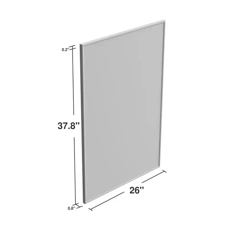 2 Pieces 38 In.H x 26 In.W Black Aluminum Alloy Fine Edged Rectangular Hanging Mirror Frame Wall Mirror