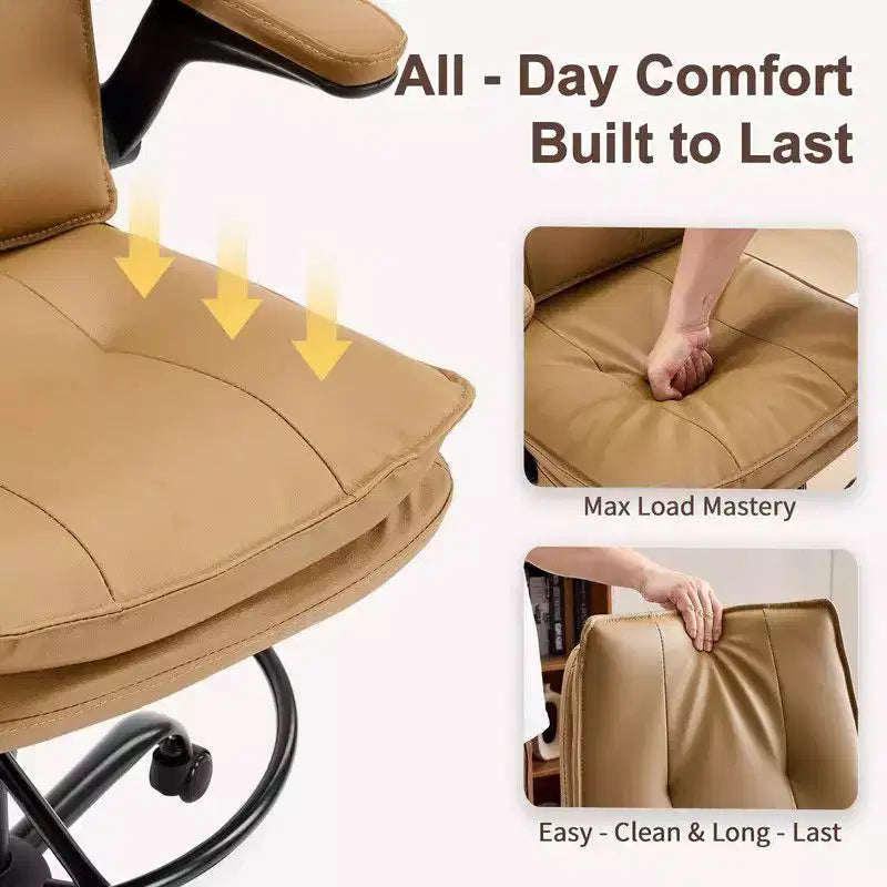 Karl Home | PU Tall Office Chair Drafting Chair With Adjustable Footrest Ring