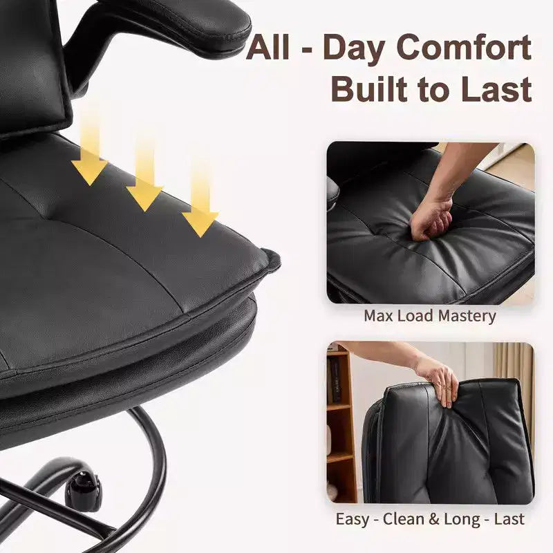 Karl Home | PU Tall Office Chair Drafting Chair With Adjustable Footrest Ring