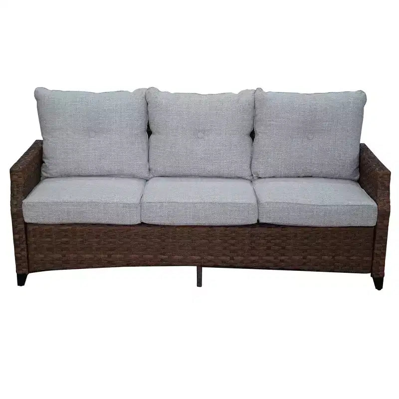 Courtyard Casual Costa Mesa Ensemble canapé et table basse 5 pièces - Marron Un canapé, deux fauteuils club, une table d'appoint et une table basse