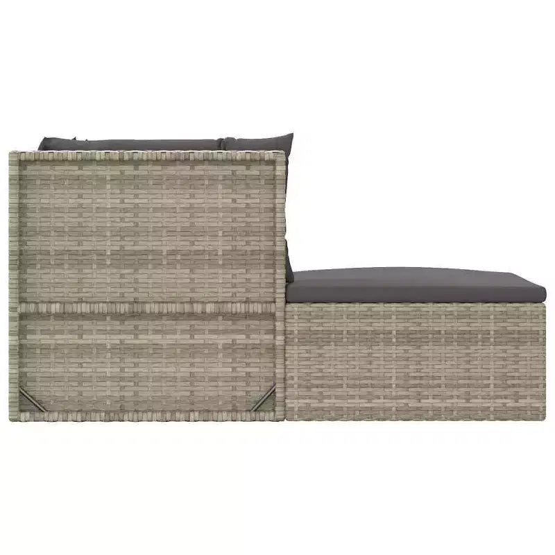 vidaXL Salon de jardin gris en résine tressée et acier thermolaqué, 5 pièces