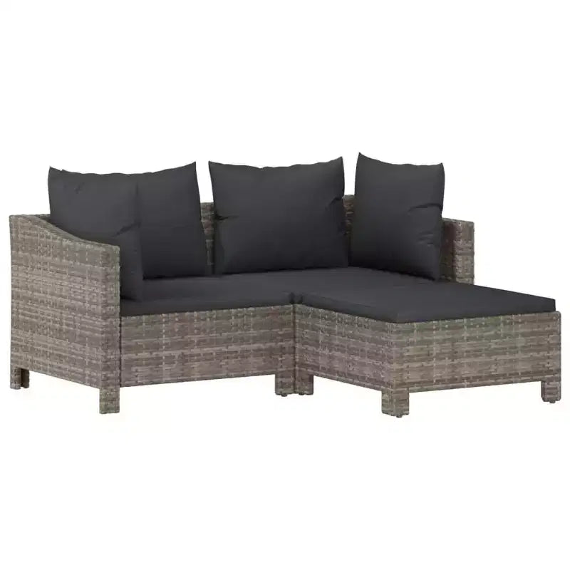 vidaXL Patio Lounge Set Gray Poly Rattan Garden Outdoor Chair Multi Models