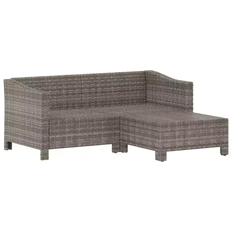 vidaXL Salon de jardin gris en résine tressée avec chaises et modèles multiples