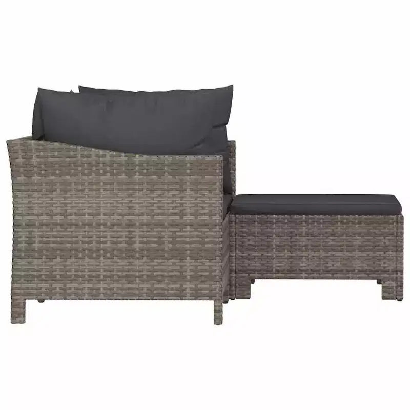 vidaXL Salon de jardin gris en résine tressée avec chaises et modèles multiples