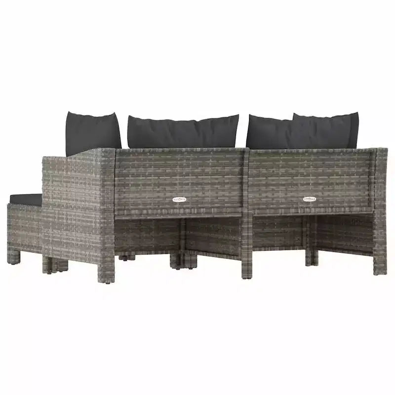 vidaXL Salon de jardin gris en résine tressée avec chaises et modèles multiples