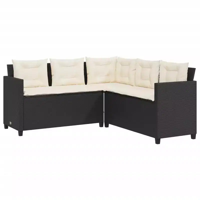 vidaXL Canapé de jardin noir Résine tressée, acier revêtu par poudre, bois d'acacia massif