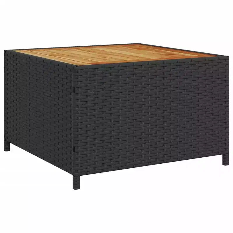 vidaXL Canapé de jardin noir Résine tressée, acier revêtu par poudre, bois d'acacia massif