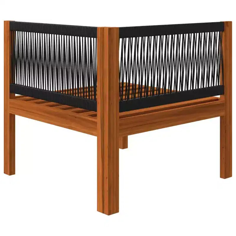 vidaXL Salon de jardin en bois d'acacia avec coussins – Crème – Idéal pour jardin, terrasse et salon – Comprend un canapé, un fauteuil, un repose-pieds, une table