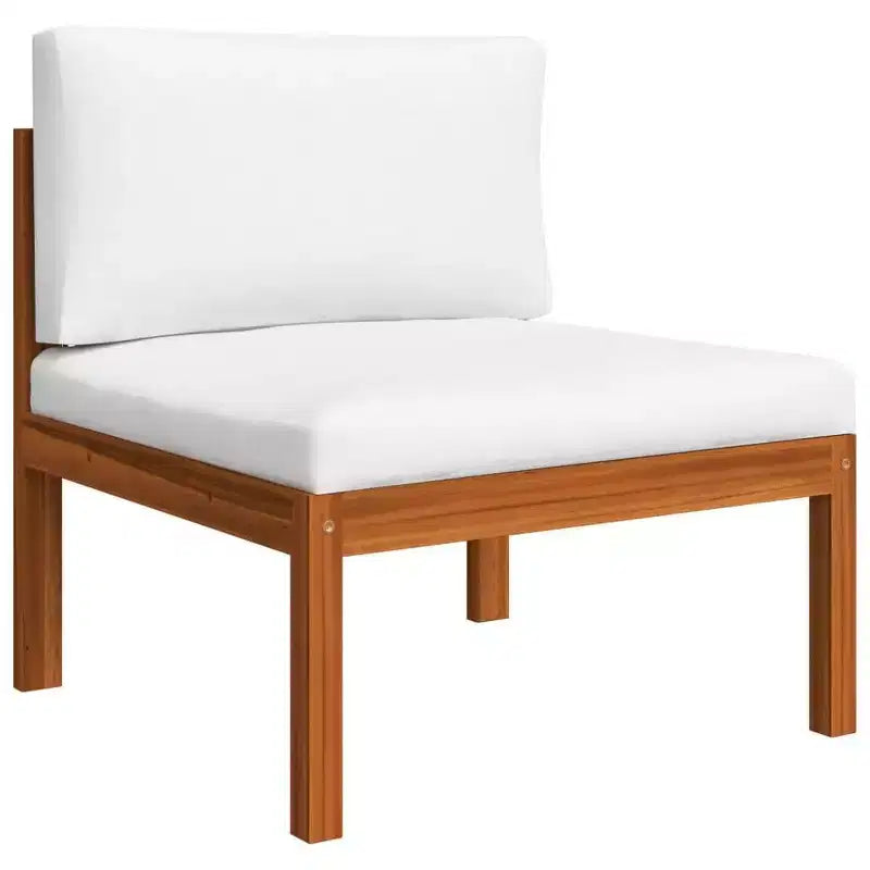 vidaXL Ensemble de salon de jardin 4 pièces en bois d'acacia massif, construction durable et résistante aux intempéries avec coussins crème pour un confort optimal