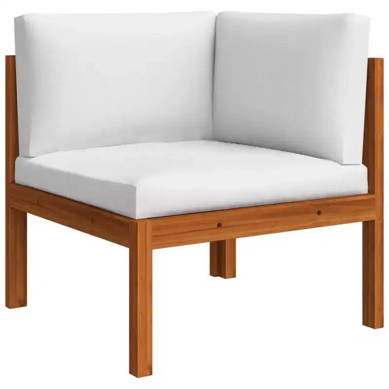 vidaXL Ensemble de salon de jardin 4 pièces en bois d'acacia massif, construction durable et résistante aux intempéries avec coussins crème pour un confort optimal
