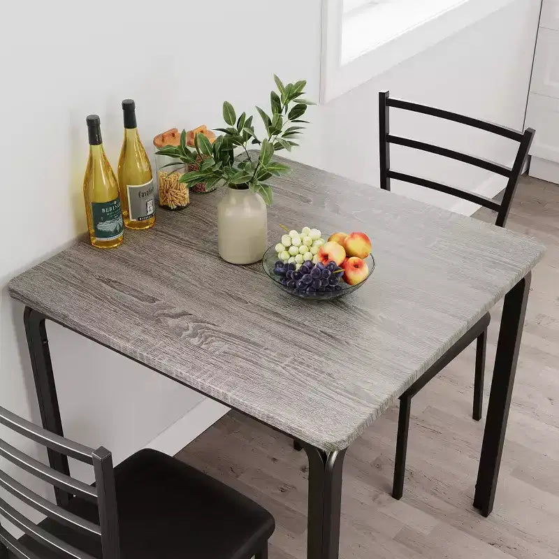 Kitchen Table Set 3 Piece Wooden Dining Table Set for 2 Person Square Table and Chair Small Farmhouse Table Set for Kitchen Restaurant