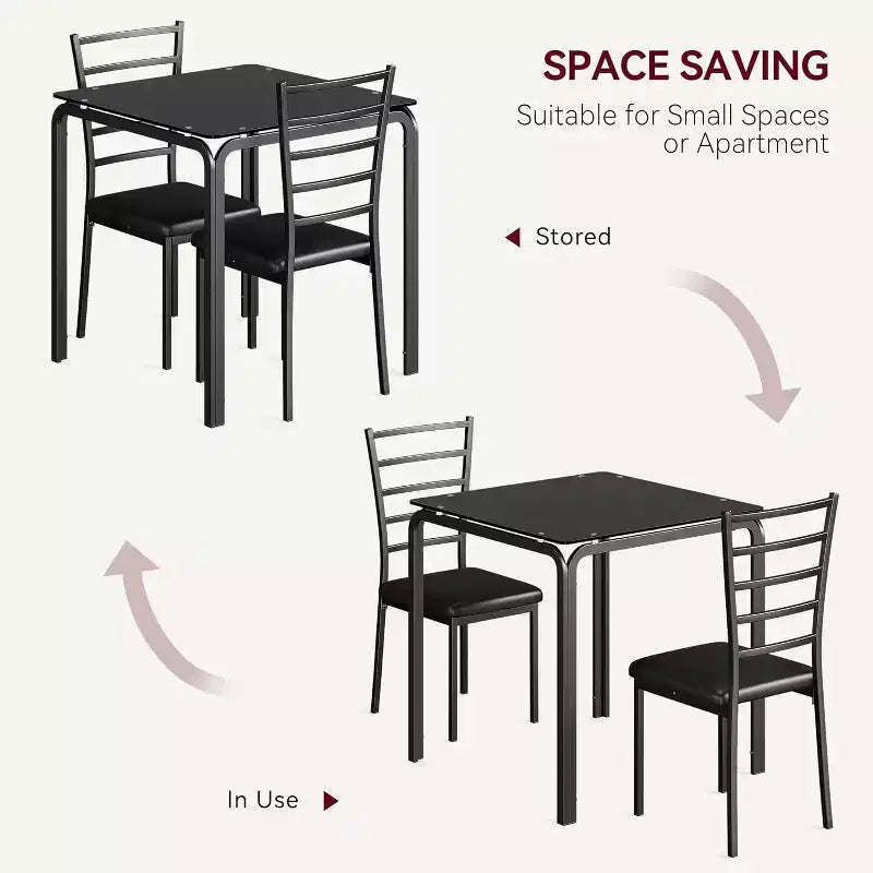 Kitchen Table Set 3 Piece Wooden Dining Table Set for 2 Person Square Table and Chair Small Farmhouse Table Set for Kitchen Restaurant