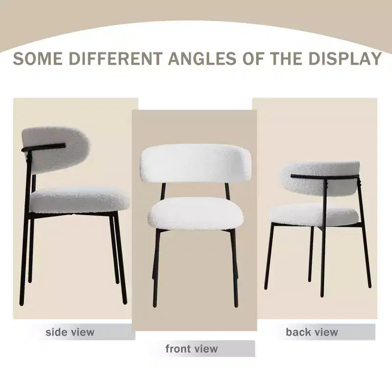 GDFStudio Mirae Modern Teddy Velvet Upholstered Dining Chairs with Curved Backrest (Set of 2)