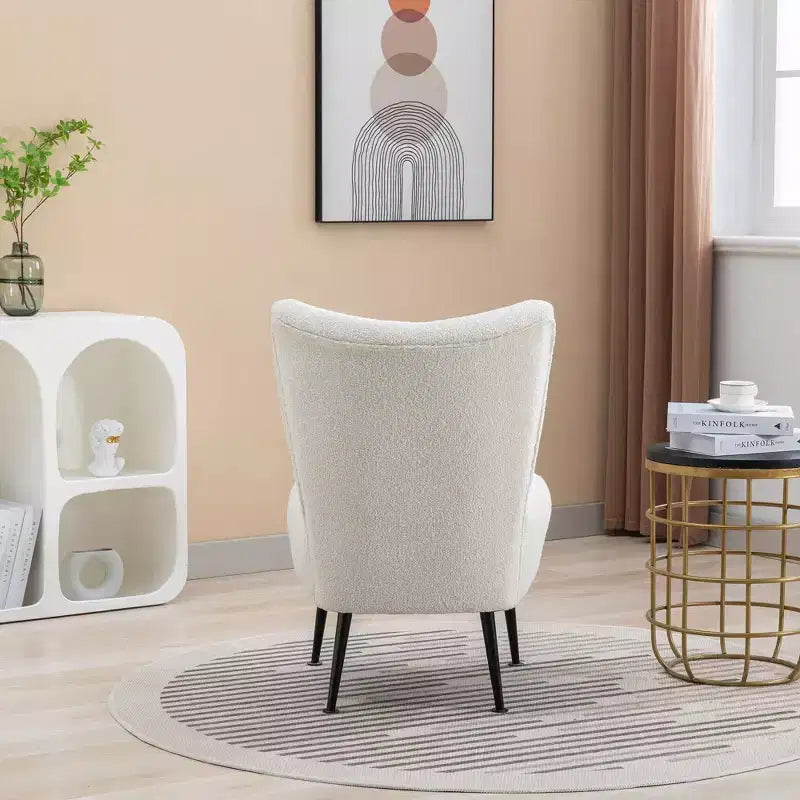 Living Room Chairs, Armless Accent Chair with Wooden Legs, Modern Upholstered Chair for Living Room, Bedroom, Office, Hotel
