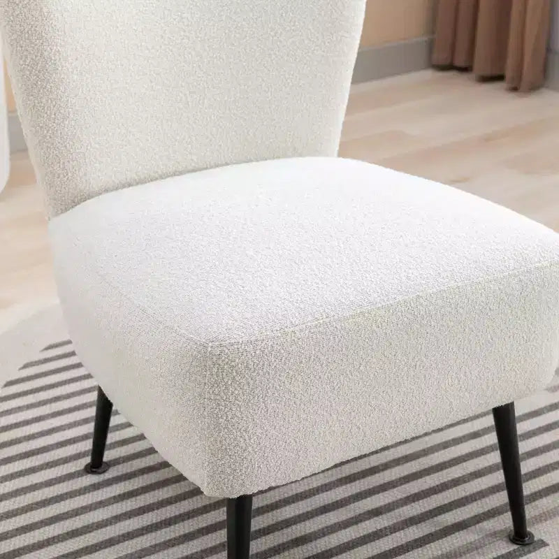Living Room Chairs, Armless Accent Chair with Wooden Legs, Modern Upholstered Chair for Living Room, Bedroom, Office, Hotel