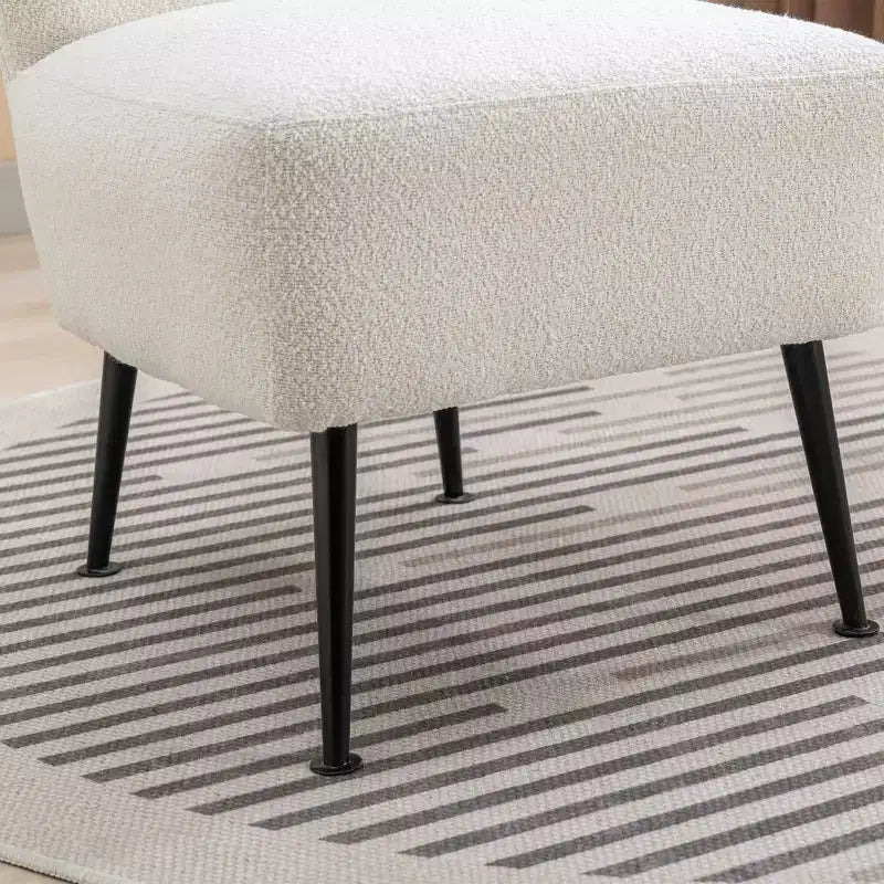 Living Room Chairs, Armless Accent Chair with Wooden Legs, Modern Upholstered Chair for Living Room, Bedroom, Office, Hotel