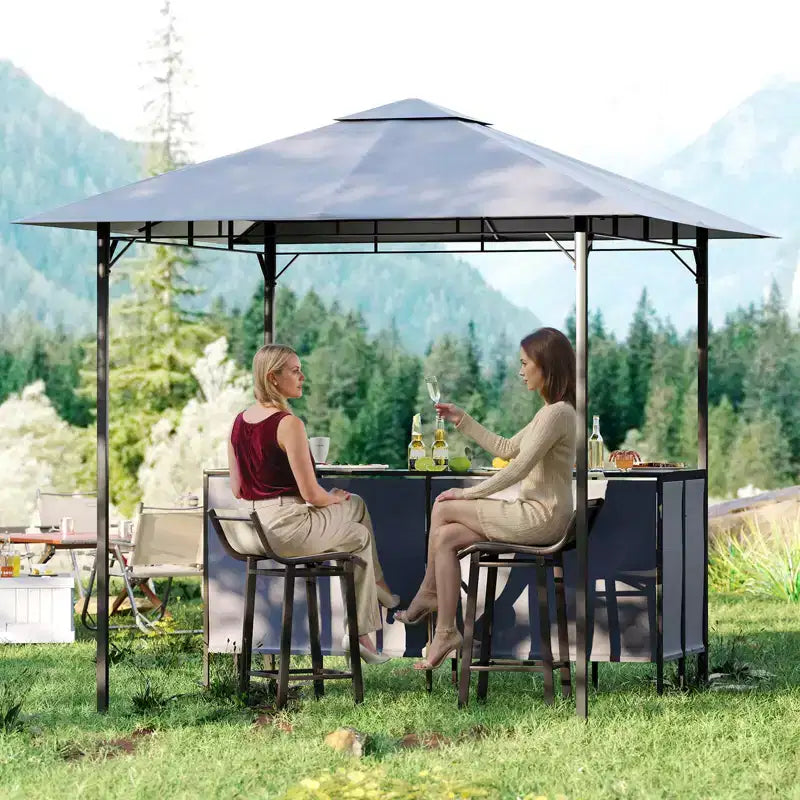 Costway Ensemble de Bar de Jardin 3 Pièces avec 2 Tabourets de Bar Table en Verre Trempé Étagère de Rangement