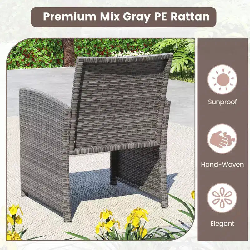 Costway Salon de jardin 8 pièces avec coussins d'assise et plateau de table en verre trempé, Extérieur Rouge/Noir/Blanc cassé/Gris/Turquoise/Bleu marine