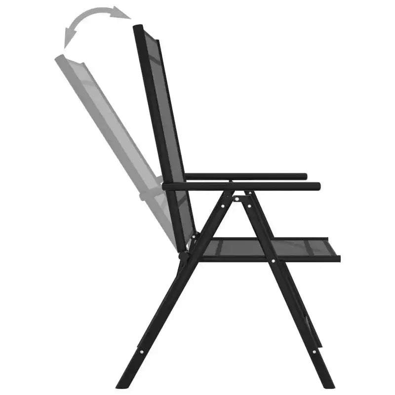 vidaXL Ensemble de salle à manger noir aluminium 10 pièces repose-pieds réglables