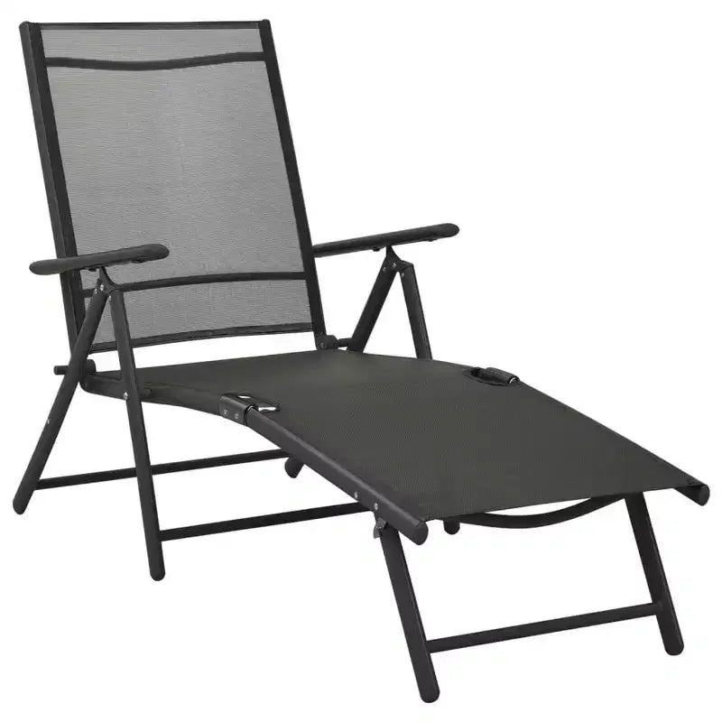 vidaXL Ensemble de salle à manger noir aluminium 10 pièces repose-pieds réglables