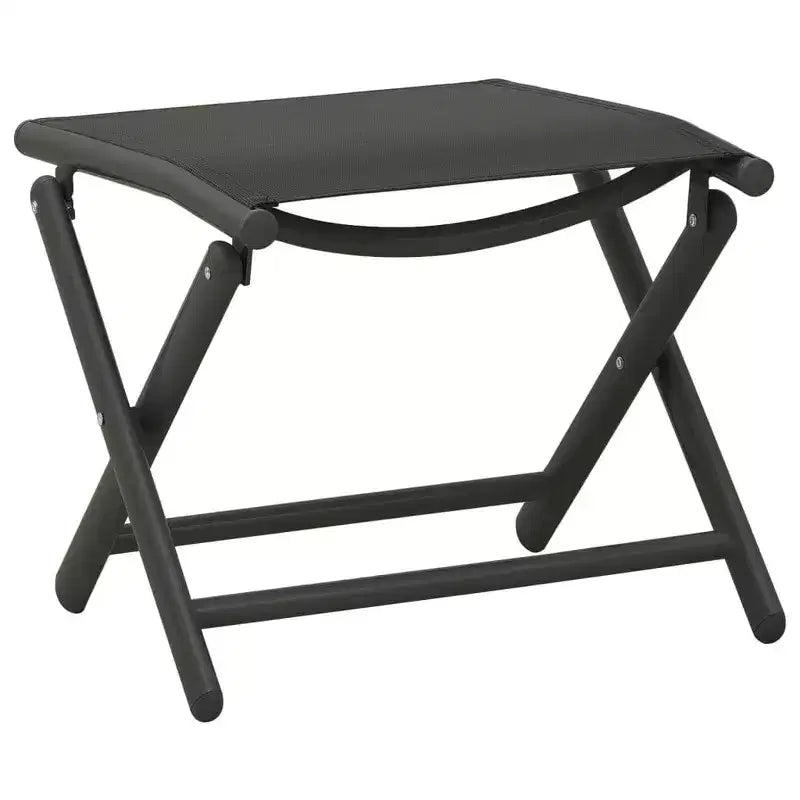 vidaXL Ensemble de salle à manger noir aluminium 10 pièces repose-pieds réglables