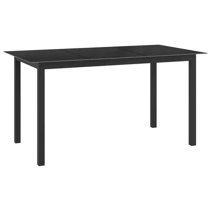 vidaXL Ensemble de salle à manger noir aluminium 10 pièces repose-pieds réglables