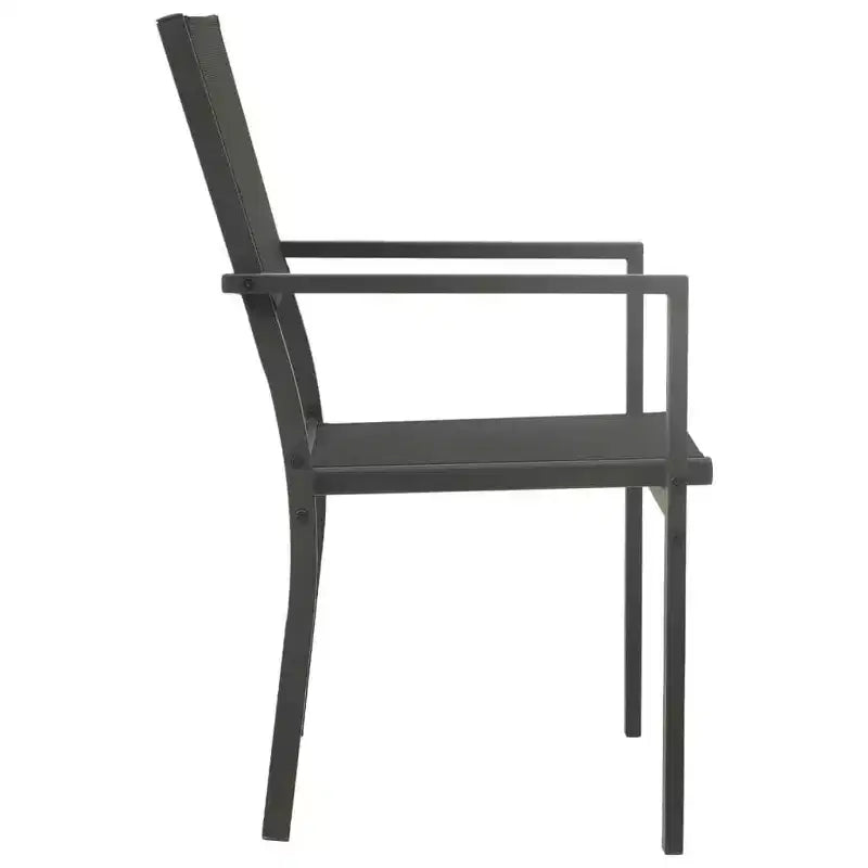 vidaXL Salon de jardin 5 pièces avec table et chaises de conversation, en acier, noir