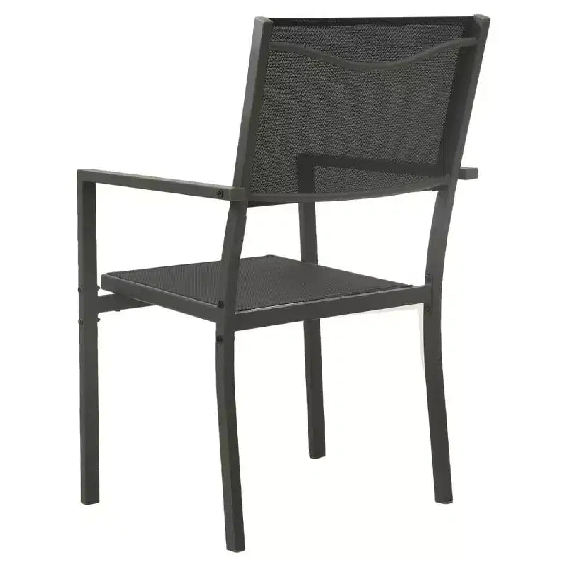vidaXL Salon de jardin 5 pièces avec table et chaises de conversation, en acier, noir