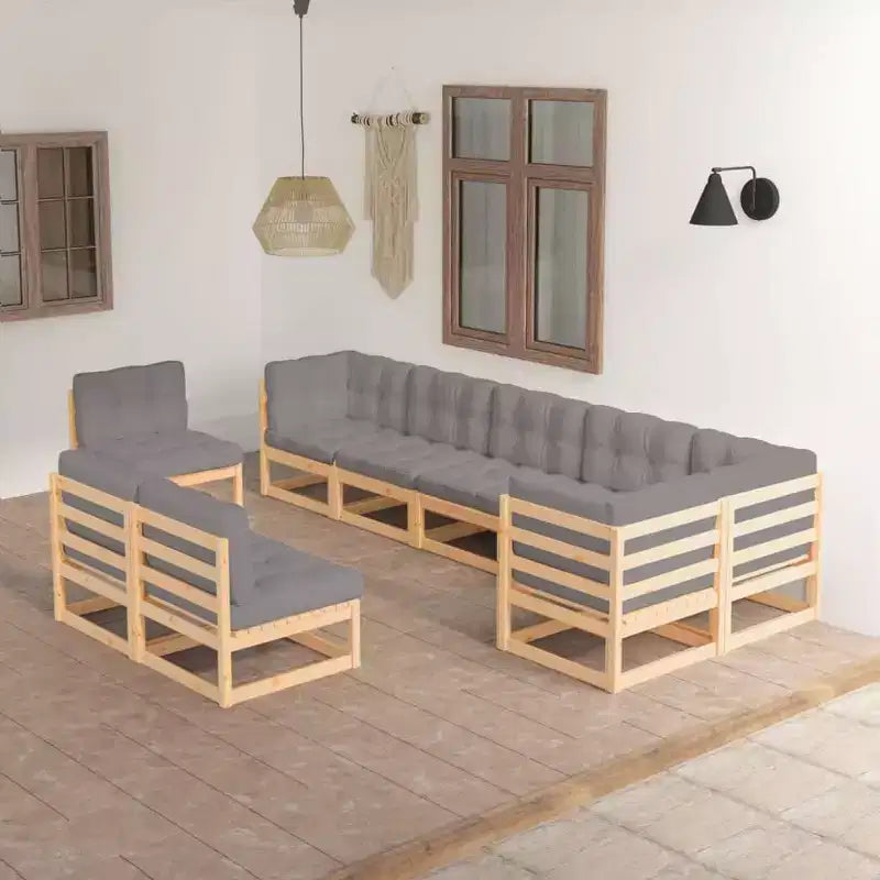 vidaXL Salon de jardin en bois de pin massif, modulable