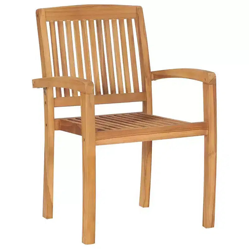 vidaXL Salon de jardin Teck naturel Bois de teck massif Standard Empilable