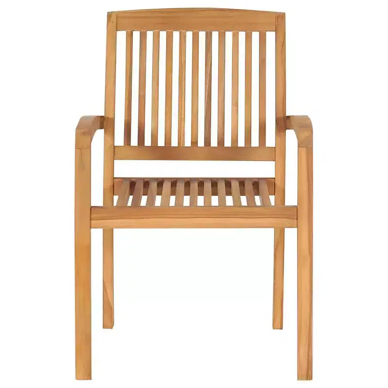 vidaXL Salon de jardin Teck naturel Bois de teck massif Standard Empilable