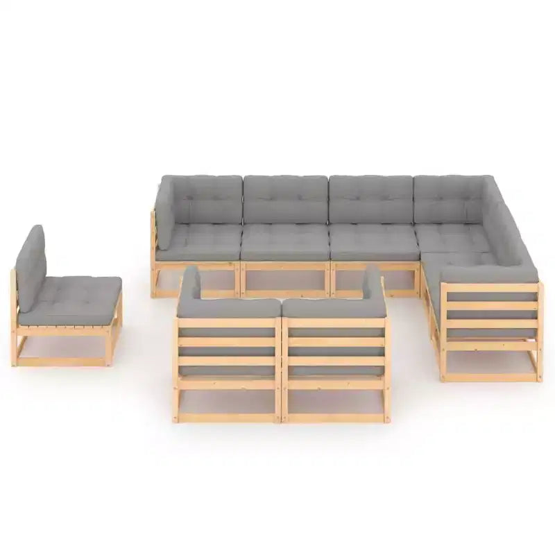 vidaXL Ensemble de mobilier de jardin Bois naturel Bois de pin massif Grand Modulaire