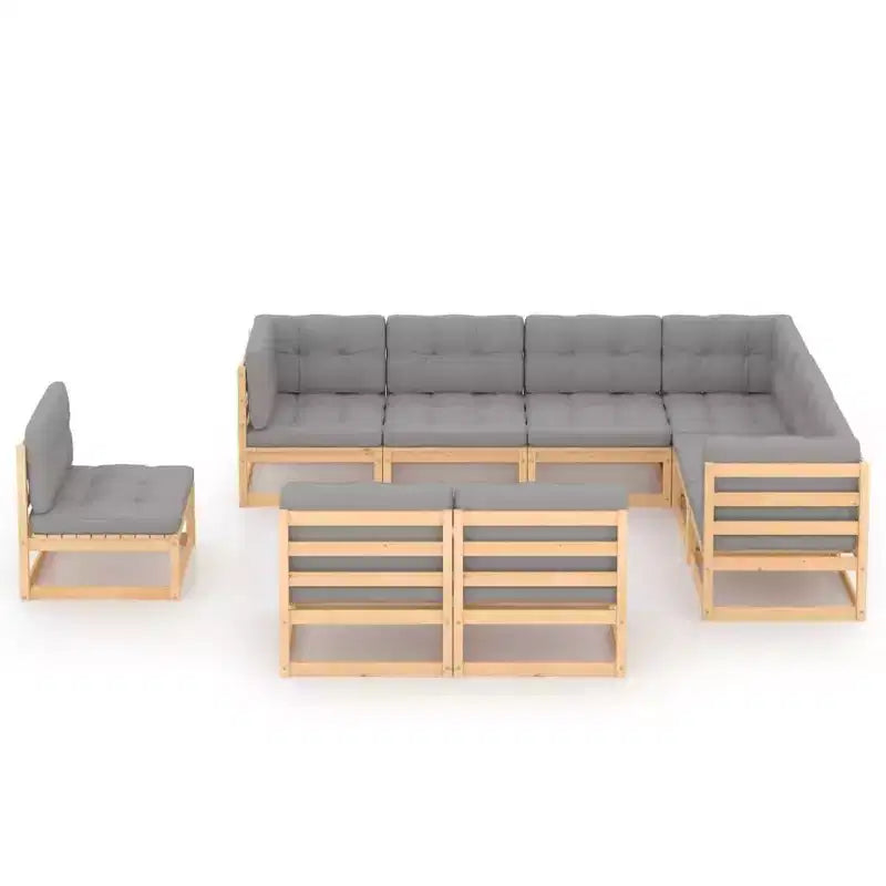 vidaXL Salon de jardin gris