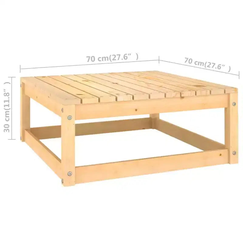 vidaXL Salon de jardin 11 pièces Canapé modulable d'extérieur Bois de pin massif - Naturel avec coussin