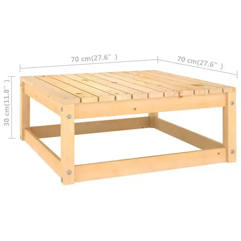 vidaXL Salon de jardin 14 pièces avec coussins, bois de pin massif - Naturel avec coussin