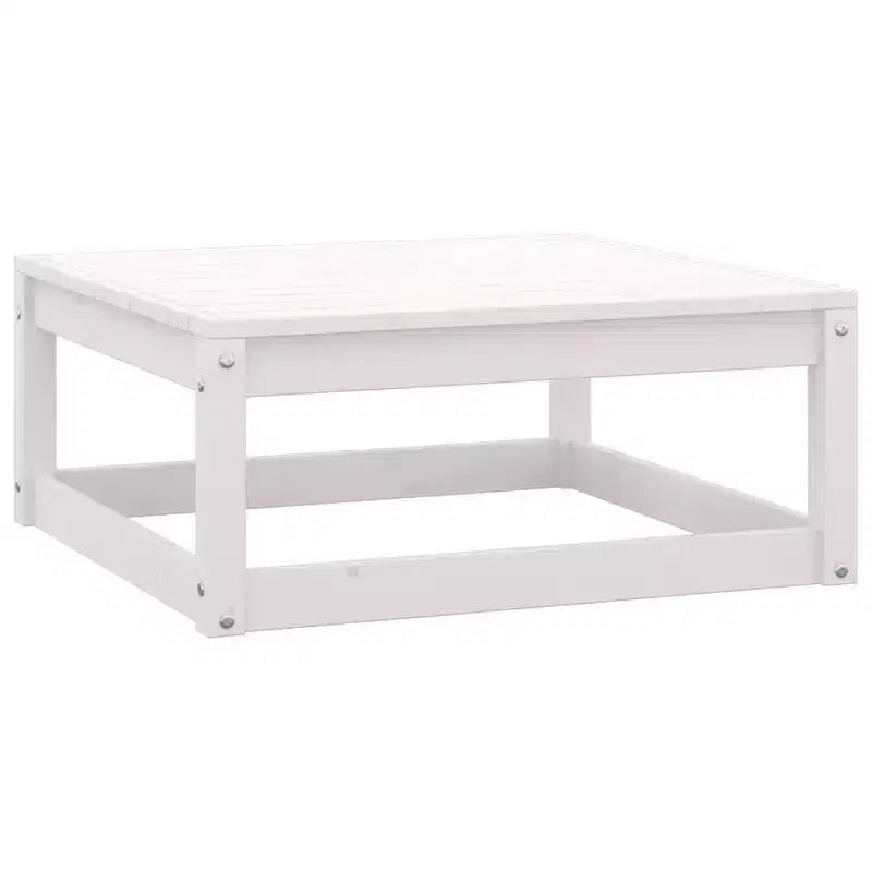 vidaXL Salon de jardin blanc en pin massif, mobilier d'extérieur de style rustique avec coussins - Ensemble de 12 pièces - Stable, durable - Style rétro