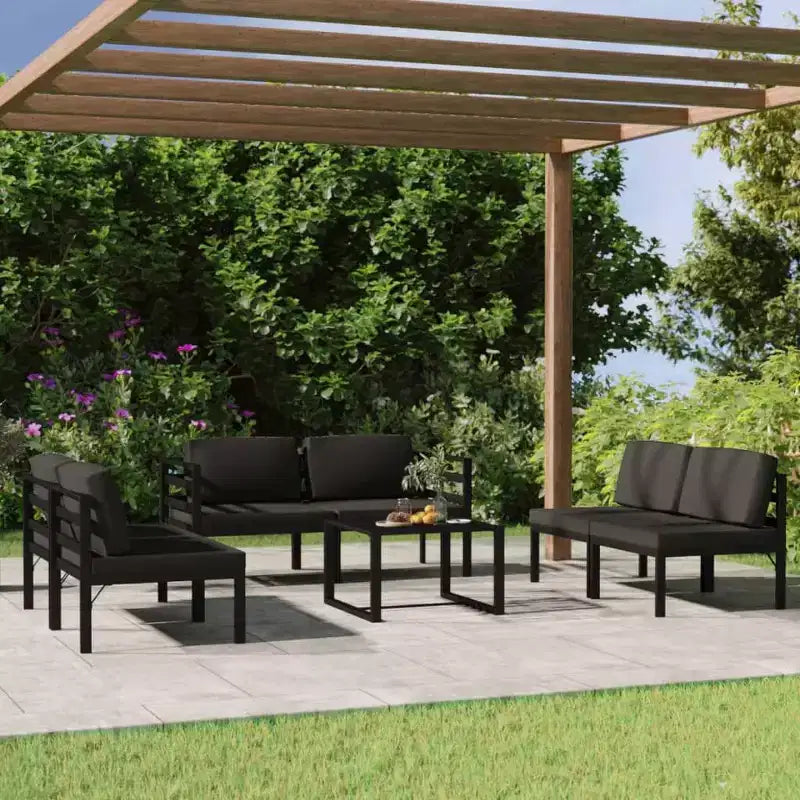 vidaXL Salon de jardin modulaire Table Aluminium Anthracite