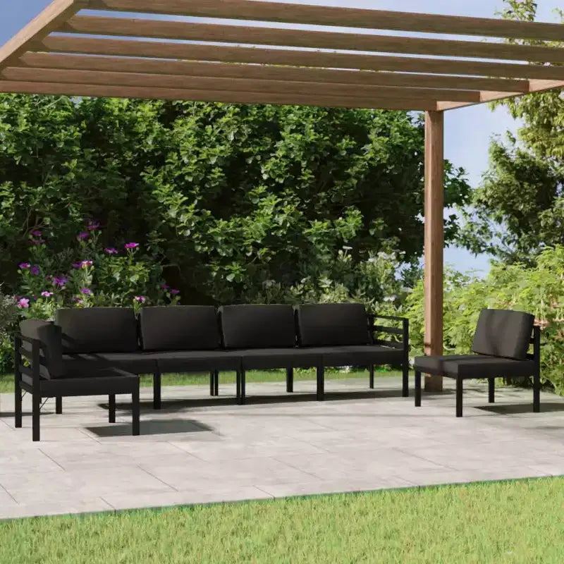 vidaXL Salon de jardin anthracite en aluminium modulable