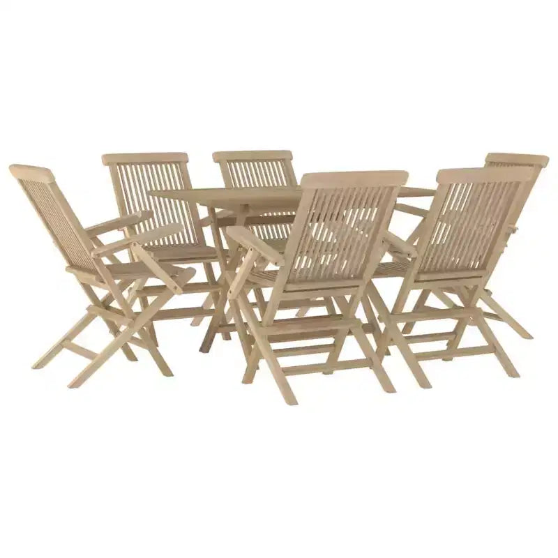 vidaXL Ensemble de salle à manger d'extérieur pour jardin Bois massif de teck Gris