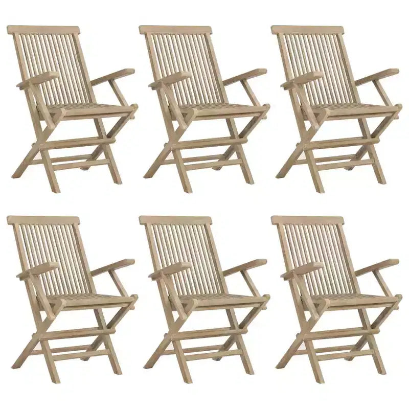 vidaXL Ensemble de salle à manger d'extérieur pour jardin Bois massif de teck Gris