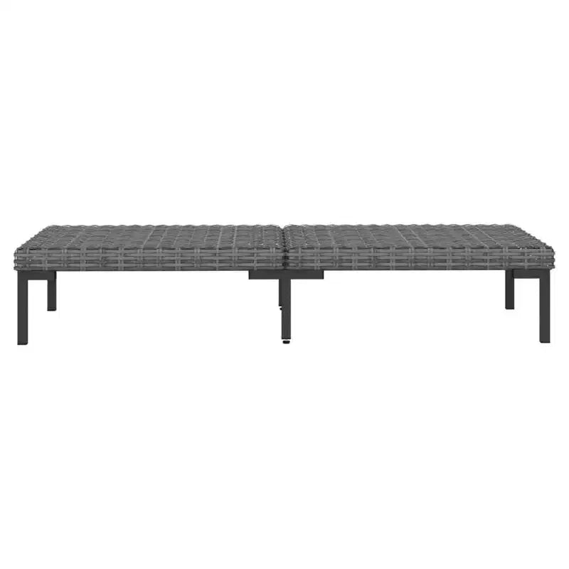 vidaXL Salon de jardin modulaire avec table, résine tressée, gris foncé
