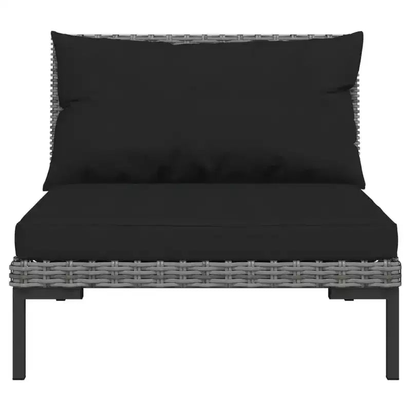 vidaXL Salon de jardin gris foncé
