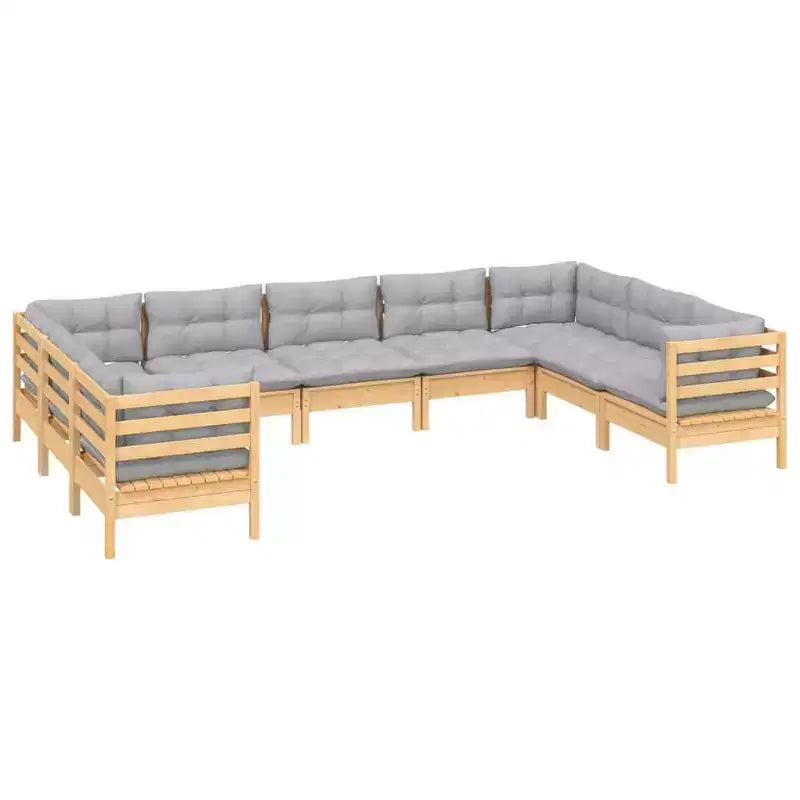 vidaXL Ensemble de jardin lounge bois naturel, gris