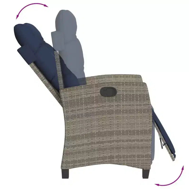 vidaXL Ensemble de salle à manger d'extérieur 7 pcs avec coussins résine tressée gris